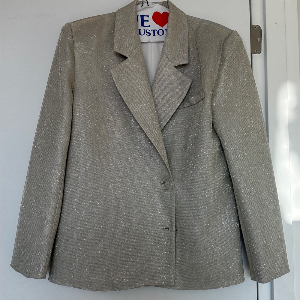 SLA the Label Astrid Glitter Blazer & Trousers Sparkle Oversized Pantsuits - Picture 9 of 12